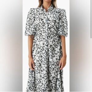 Bardot Abstract Cutout Midi Shirtdress